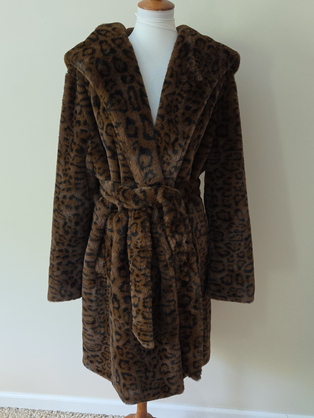 Rebecca Minkoff Leopard  Print Faux Fur Coat Brand New